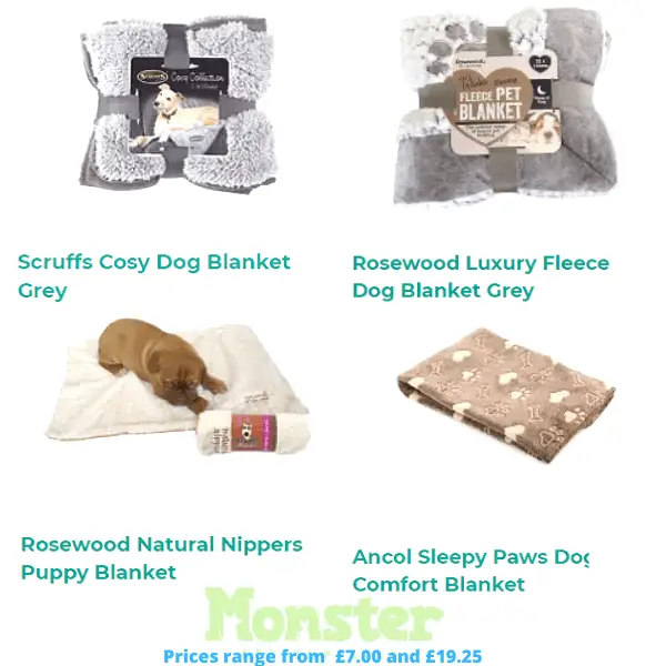 selection of dog blankets