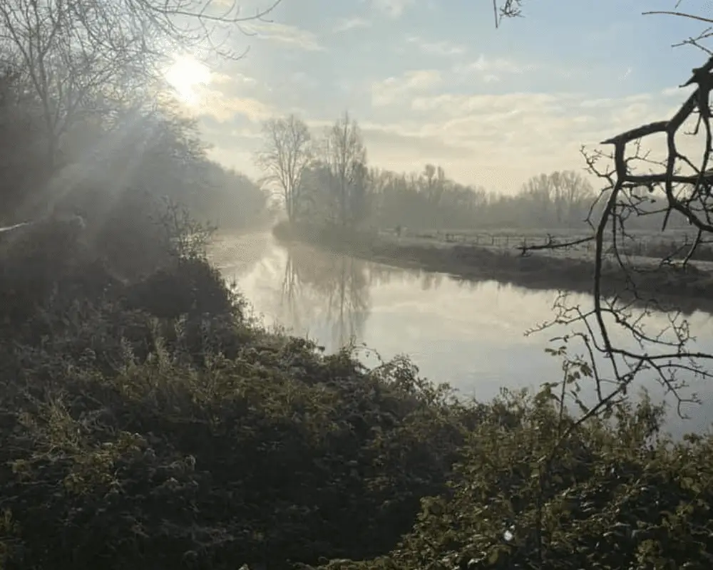 Ferry Meadows overlooking the lake early morning