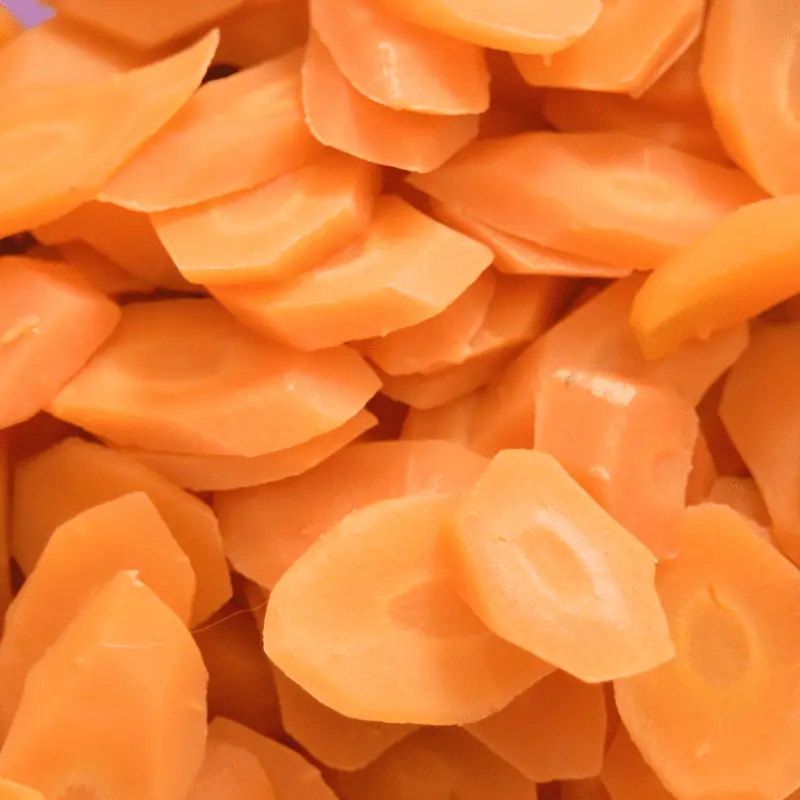 Sliced boiled carrots