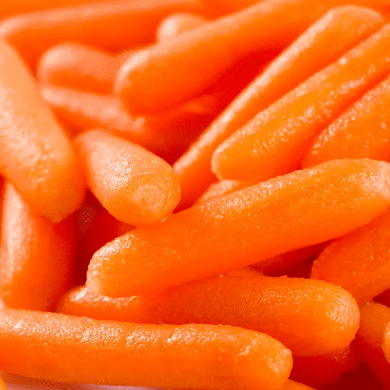 Raw washed carrots