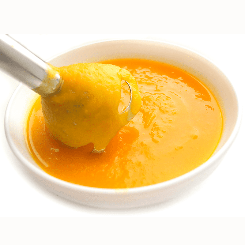 Mashed up Pumpkin Puree in a white bowl